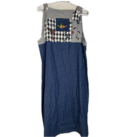Teddi Dresses & Skirts - Vintage TEDDI Petite Maxi Dress‎ Womens Sz XLBlue Denim Embroidered Jumper